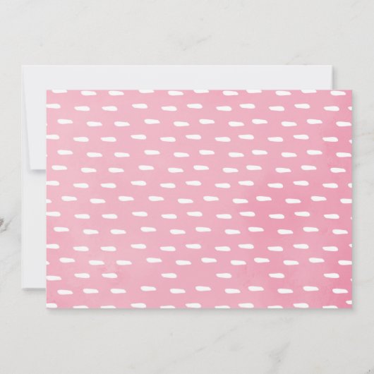 Rosa florale Safari Tiere Wildes Mädchen Geburtsta Einladung (Rückseite)