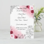 Rosa florale Save-the-Date-Karte | Romantisch Save The Date (Stehend Vorderseite)