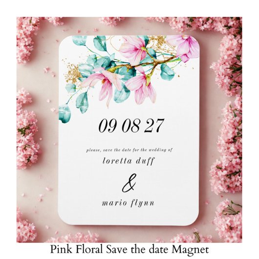 Rosa florale Save the Date Magnet