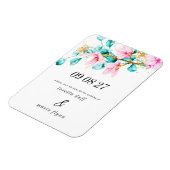 Rosa florale Save the Date Magnet (Linke Seite)
