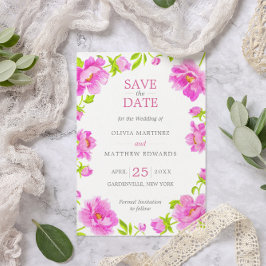 Rosa florale Silber Hochzeit Sichern Sie das Datum Save The Date
