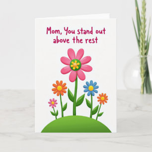 Rosa florale Stehkarte für Mama Karte