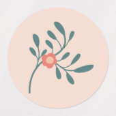 Rosa Florale Teal Botanik Etiketten (Design 2)