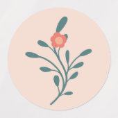 Rosa Florale Teal Botanik Etiketten (Design 1)