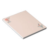 Rosa Florale Teal Botanik Notizblock (angewinkelt)