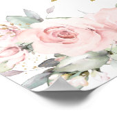Rosa Florale Teddy-Bär-Teeparty-Geburtstag Poster (Ecke)