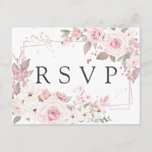 Rosa florale UAWG Postkarte mit Auswahl an Gericht