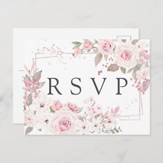 Rosa florale UAWG Postkarte mit Auswahl an Gericht (Vorne/Hinten)