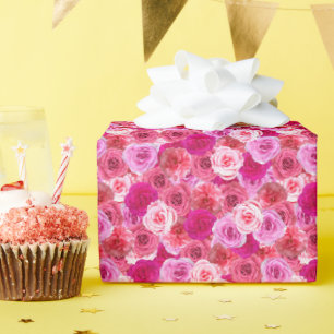 Rosa florale überdimensionale Dusche Geburtstag Ho Geschenkpapier