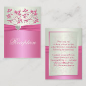 Rosa florale und blassgrüne Umschließkarte Begleitkarte (Vorne/Hinten)