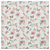 Rosa Florale und Schmetterlinge Stoff (Muster)