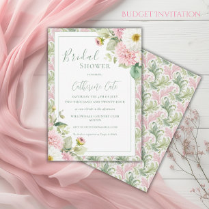 Rosa florale vintage Brautparty Einladung