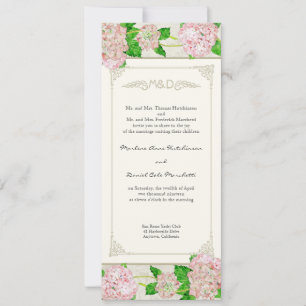 Rosa florale Vintage elegante Hydrangea-Spitze Hoc Einladung