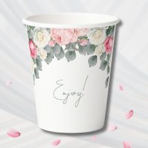 Rosa florale Vintage-Gartenrosen-Brautjungfernpart
