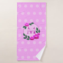 Rosa florale Vintage personalisierte Bezeichnung E Badhandtuch Set
