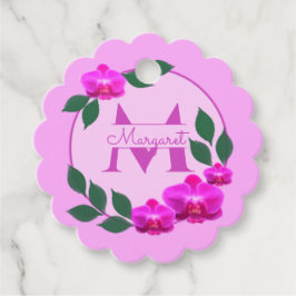 Rosa florale Vintage personalisierte Bezeichnung E Geschenkanhänger