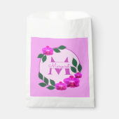 Rosa florale Vintage personalisierte Bezeichnung E Geschenktütchen (Vorderseite)