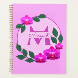 Rosa florale Vintage personalisierte Bezeichnung E Planer