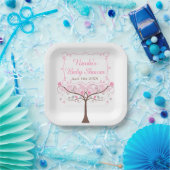 Rosa florale Vogel-Baby-Party Pappteller (Party)