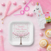 Rosa florale Vogel-Baby-Party Pappteller (Party)