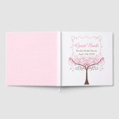 Rosa florale Vogel Brautparty Gästebuch (Voll)