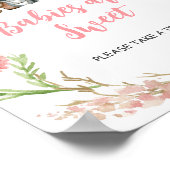 Rosa Florale Wald-Babys sind süße Zeichen Poster (Ecke)