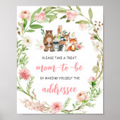 Rosa Florale Wald-Duschumschlag-Stationsschild Poster (Vorne)