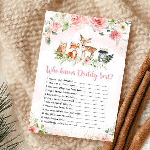 Rosa Florale Wald-Wer kennt Daddy am besten Spiel