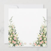 Rosa Florale Wasserfarbe Elegante Skripteinladung (Rückseite)