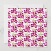 Rosa florale Wasserfarbe Live-Stream Hochzeit QR C Einladung (Rückseite)