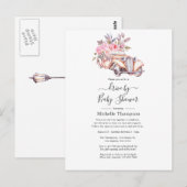 Rosa florale Wasserfarbe Paris Thema Laufwerk durc Postkarte (Vorne/Hinten)