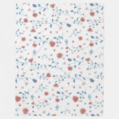 Rosa florale Weibchenstil Niedlich HandGezeichnet Fleecedecke (Vorderseite)