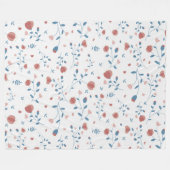 Rosa florale Weibchenstil Niedlich HandGezeichnet  Fleecedecke (Vorderseite (Horizontal))