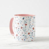 Rosa florale Weibchenstil Niedlich HandGezeichnet Tasse (Vorderseite Links)