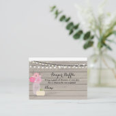 Rosa florale weiße Pumpkin Windel-Windelkarte Begleitkarte (Stehend Vorderseite)