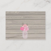 Rosa florale weiße Pumpkin Windel-Windelkarte Begleitkarte (Rückseite)