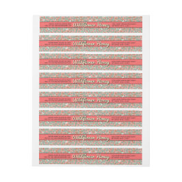 Rosa, florale Wrap-Around-Food-Etikett Rundum-Adressaufkleber