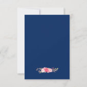 Rosa florale Wreath Navy Blue UAWG Reputation RSVP Karte (Rückseite)