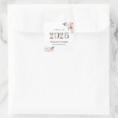 Rosa Florale Zahlen Abschluss Aufkleber (Tasche)