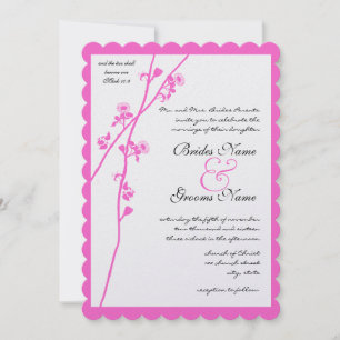 Rosa florale Zweig Wildblumen-Hochzeit Einladung