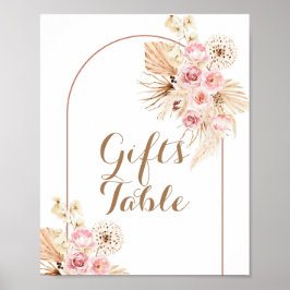 Rosa floraler Boho Pampas Grass Geschenke Tafelsch Poster