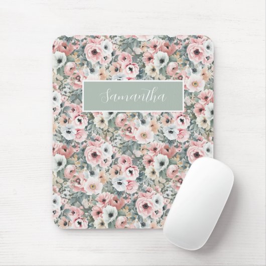 Rosa floraler botanischer Name Mousepad (Mit Mouse)
