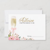 Rosa floraler Champagnerempfang für die Bride Card Einladung (Vorderseite)