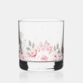 Rosa floraler Dekorrahmen mit Namen Whiskyglas (Links)