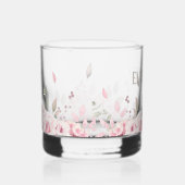 Rosa floraler Dekorrahmen mit Namen Whiskyglas (Rechts)