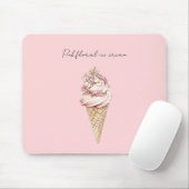 Rosa floraler Eiscreme-Kegel Mousepad (Mit Mouse)