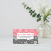 Rosa floraler Hintergrund | Hintergrund der wild l Visitenkarte (Stehend Vorderseite)