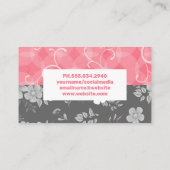 Rosa floraler Hintergrund | Hintergrund der wild l Visitenkarte (Rückseite)