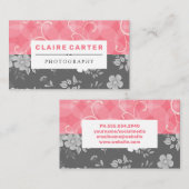 Rosa floraler Hintergrund | Hintergrund der wild l Visitenkarte (Vorne/Hinten)