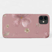 Rosa floraler iPhone 11 Hülle (Rückseite (Horizontal))